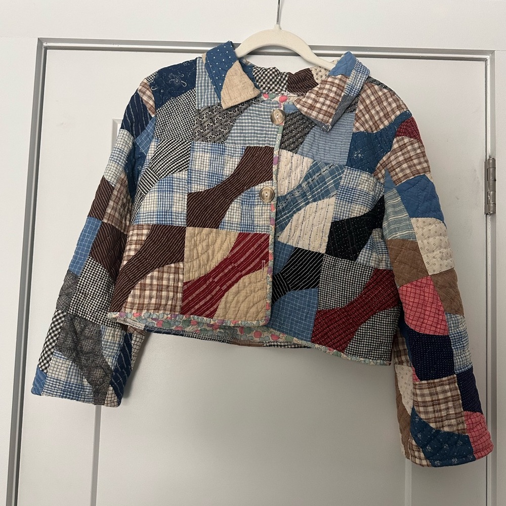 Ludlow Shop Vintage Antique Quilt Cropped Coat
